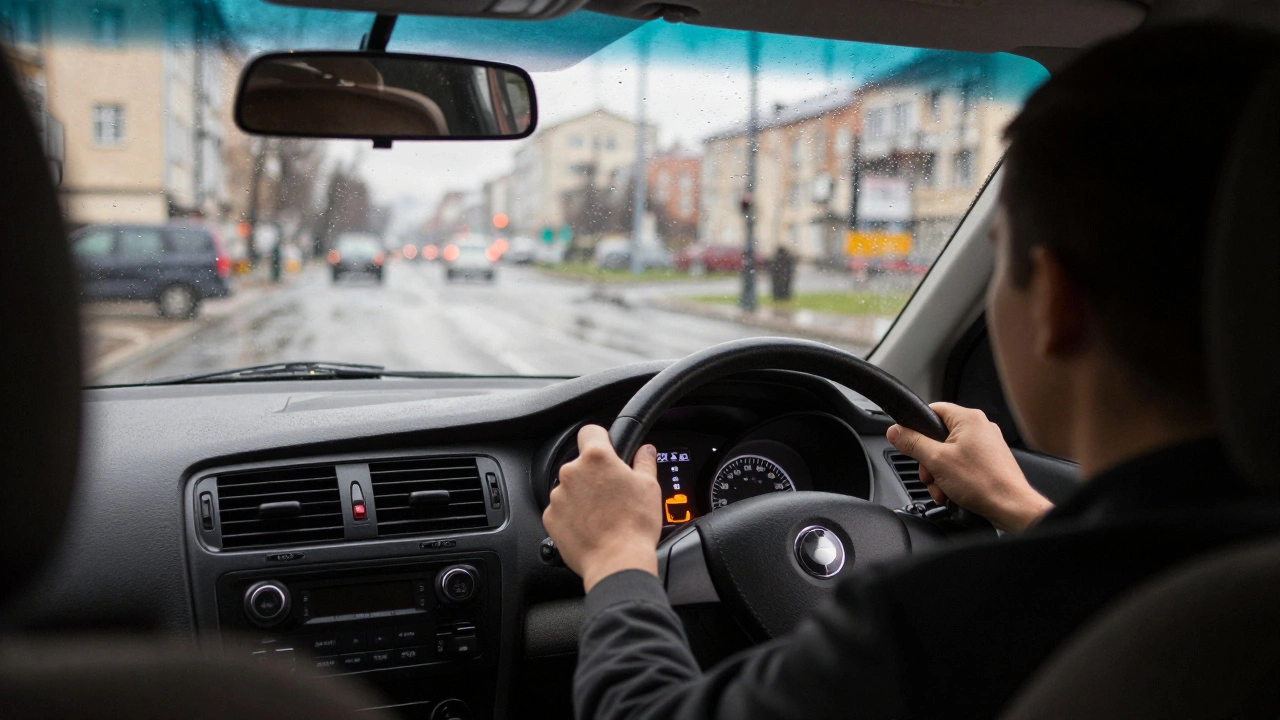 Водитель делает пробную поездку, индикатор давления масла погас на приборной панели.