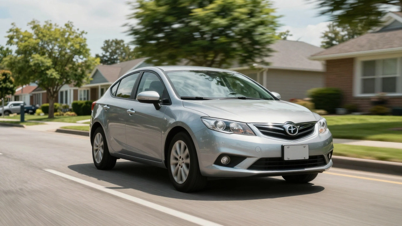 Автомобиль едет на умеренной скорости по городской улице после ТО