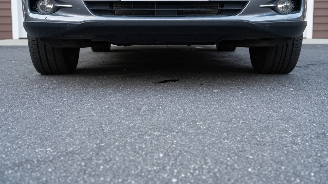 Осмотр нижней части автомобиля на наличие подтеков масла после поездки