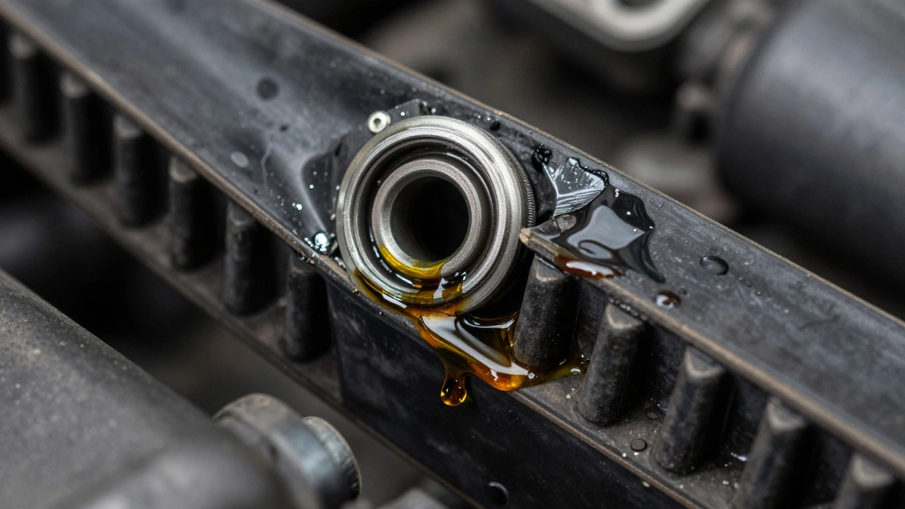 Попадание моторного масла на ремень ГРМ, вызывающее размягчение резины