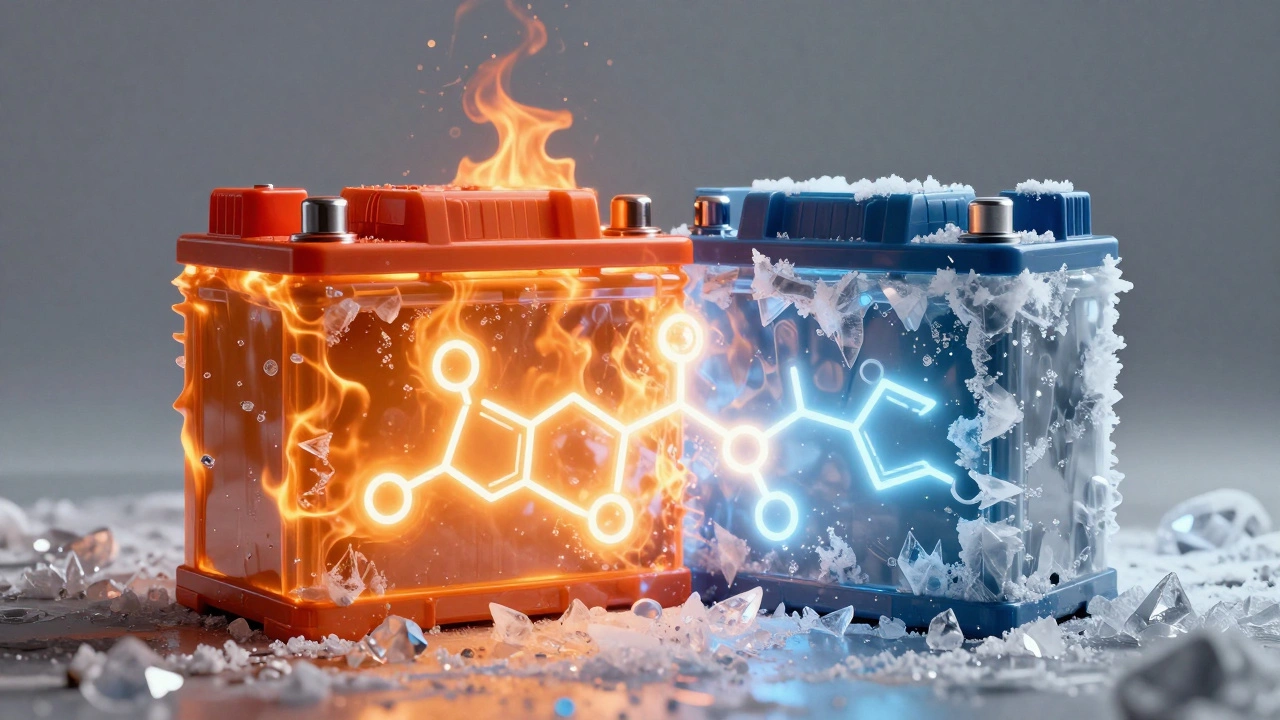 Сравнение влияния жары и мороза на химию автомобильного аккумулятора